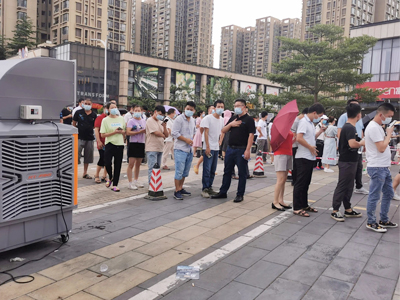 東莞全城核酸檢測，瑞泰風(fēng)關(guān)愛在行動，斗酷暑，送清涼！